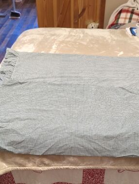 Green and White Gingham Pillowcase Shams - Set